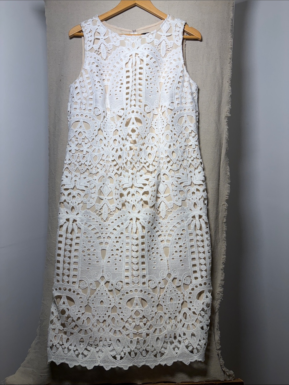 Liz Claiborne White Lace Midi Dress